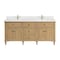 James Martin Vanities 72'' Double Vanity, Light Natural Oak w/ Single Hole 3 CM White Zeus Quartz Top & Backsplash 424-V72-LNO-1WZ - alternate 1